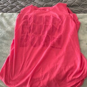 Boot Camp Pink Muscle Tee with 'BURN' Graphic
